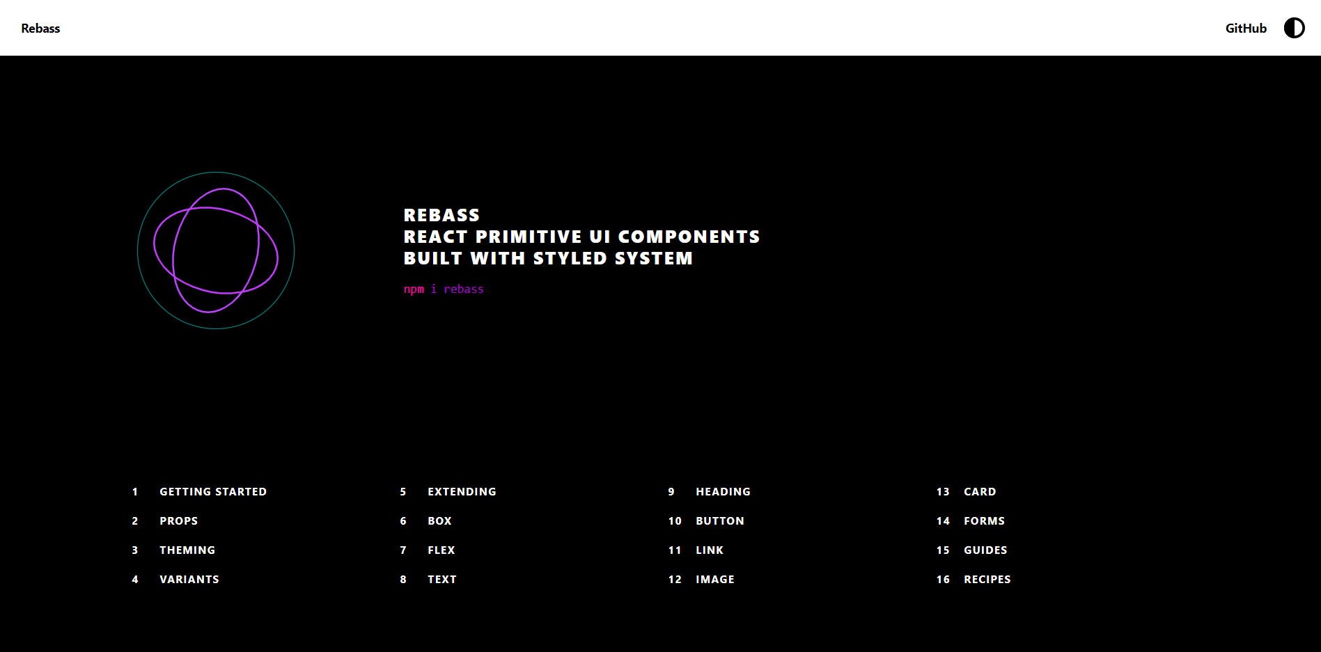 Rebass landing page