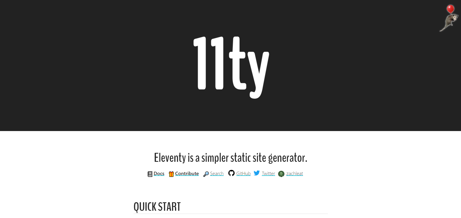 Eleventy landing page