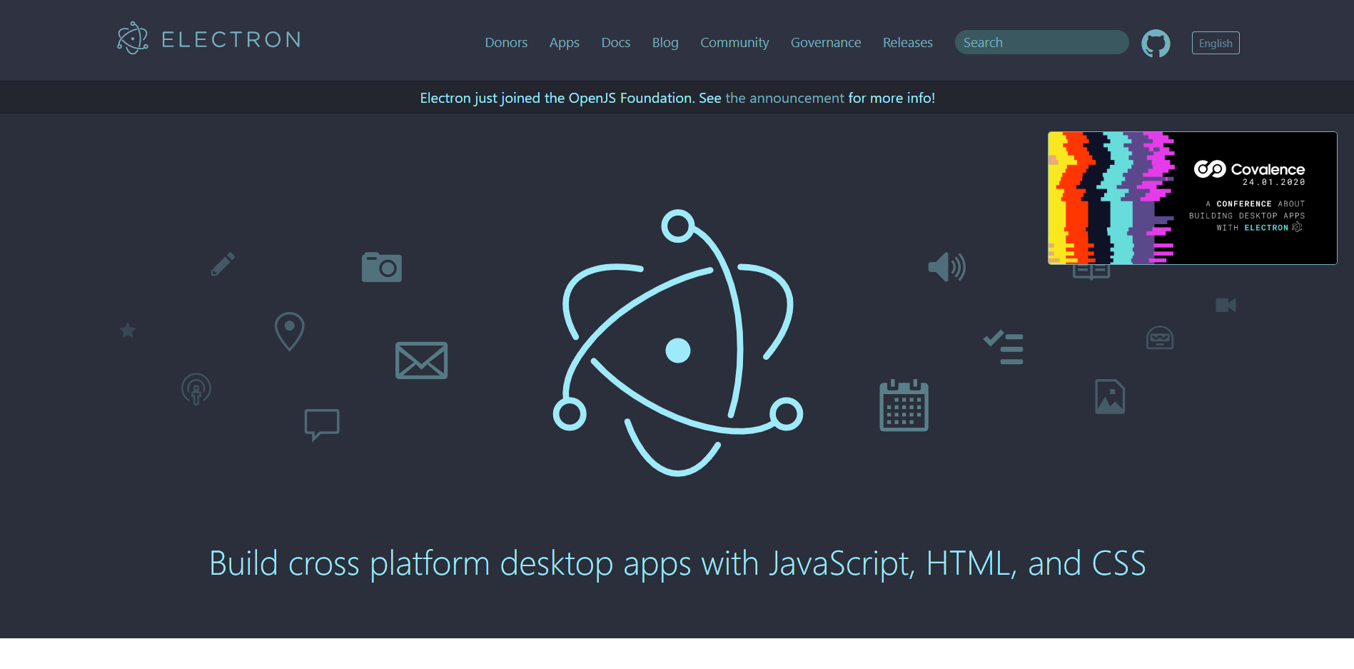 Electron landing page