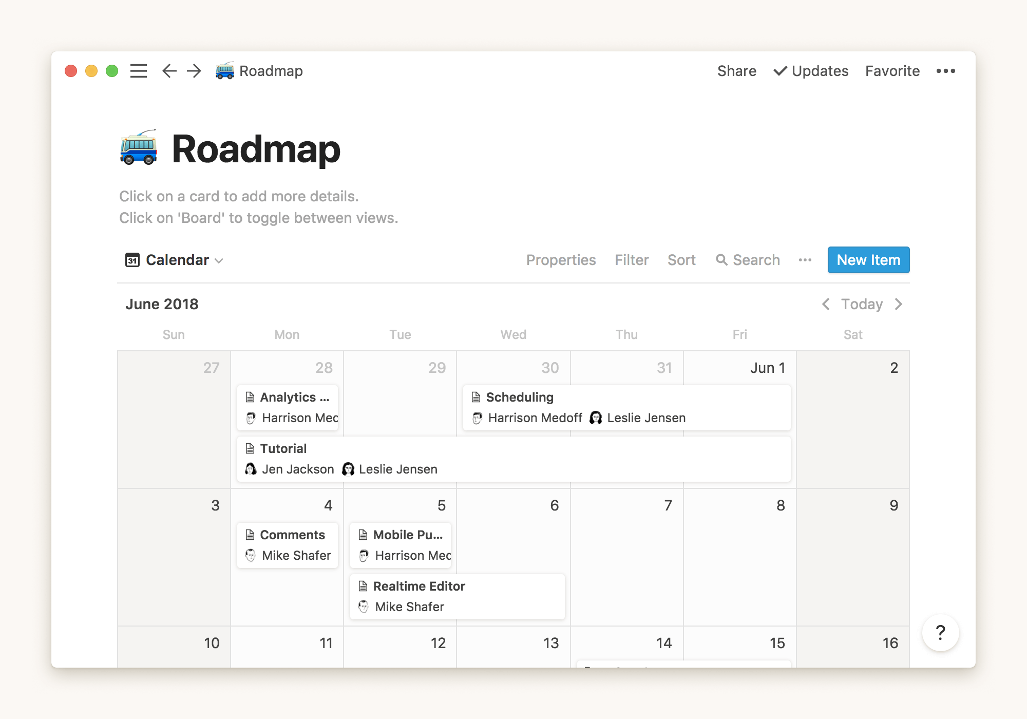 Notion calendar view