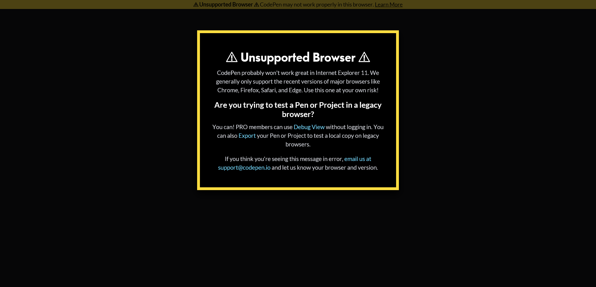 CodePen on IE 11