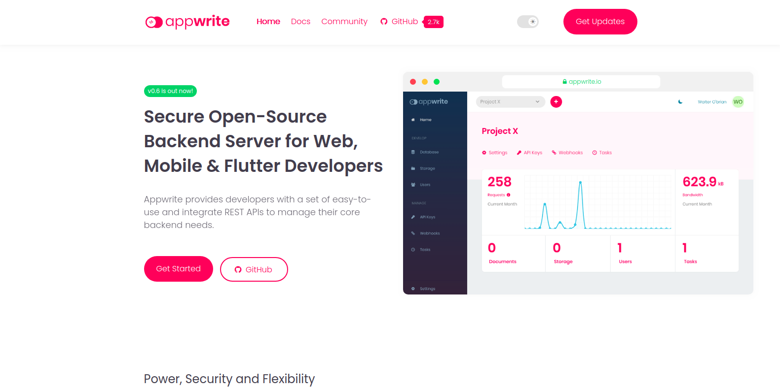 Appwrite landing page