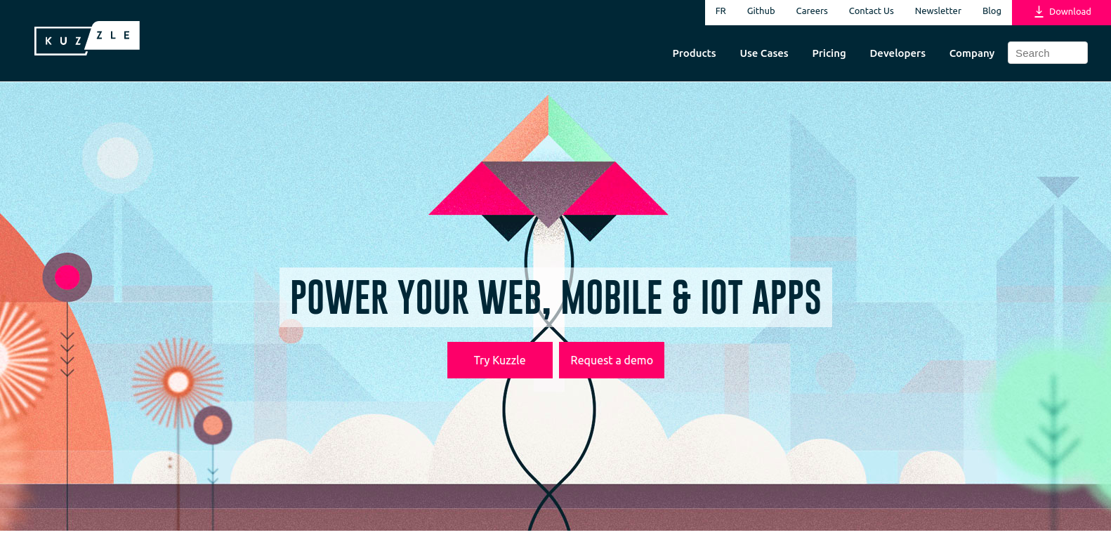 Kuzzle landing page
