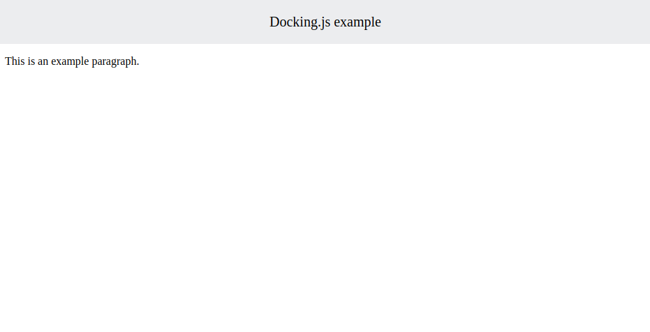 Docking component in use