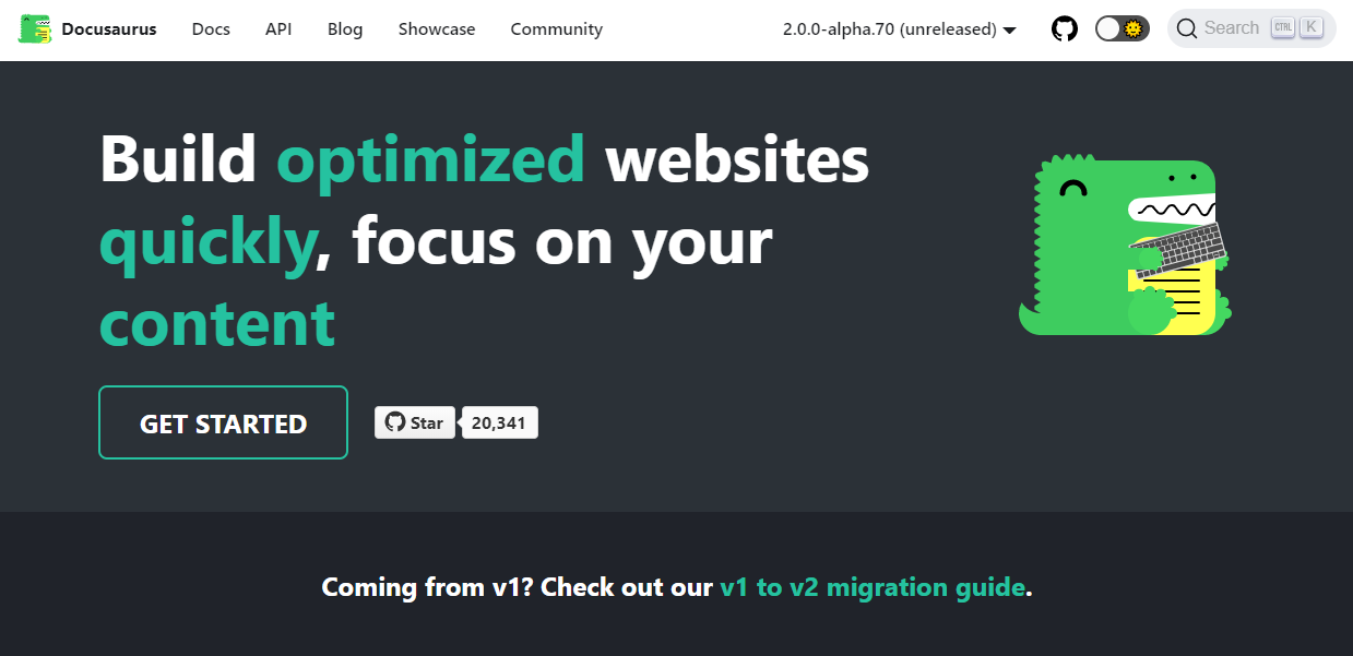 Docusaurus landing page
