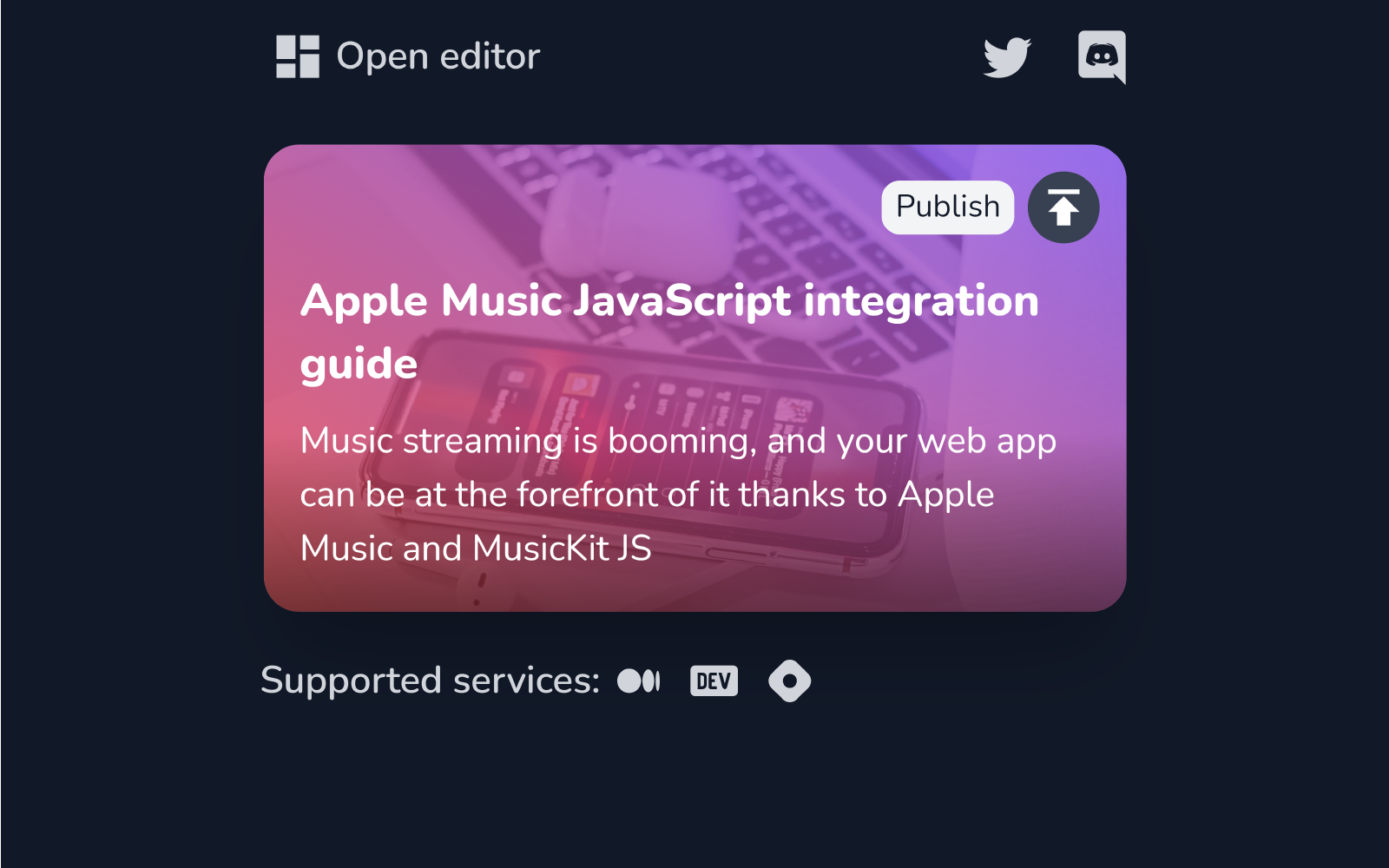 CodeWrite pop-up in dark mode