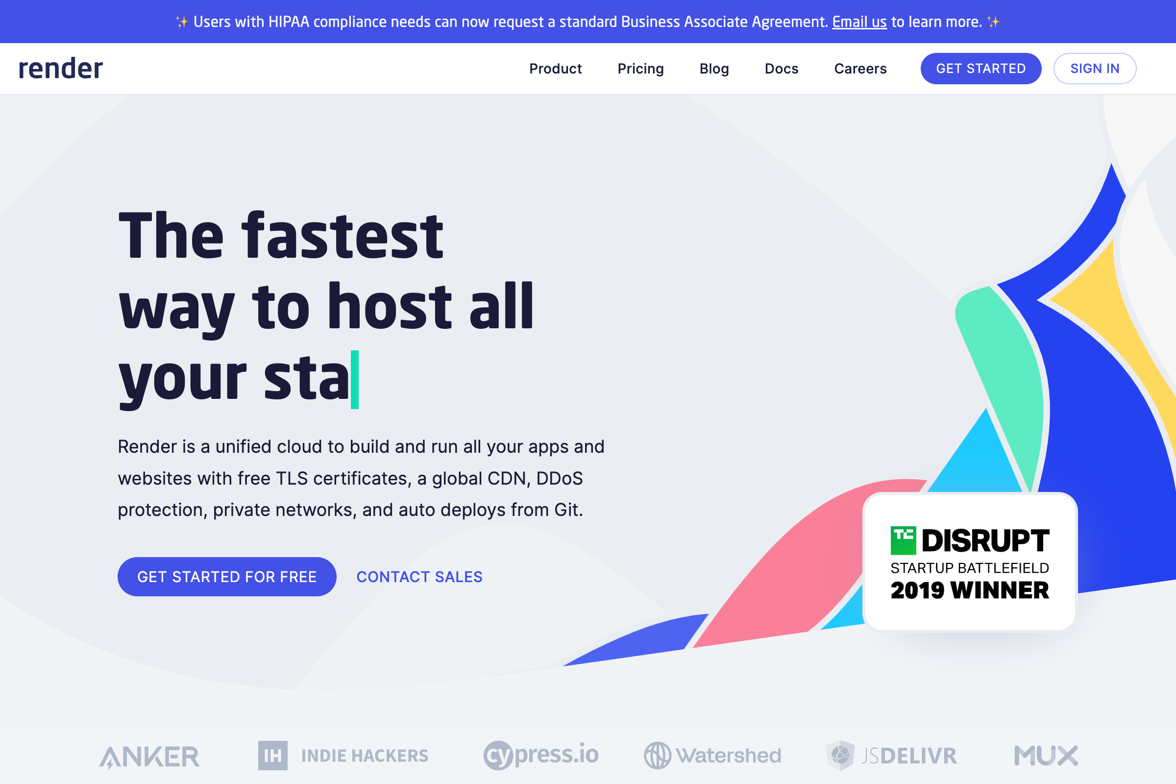 Render landing page