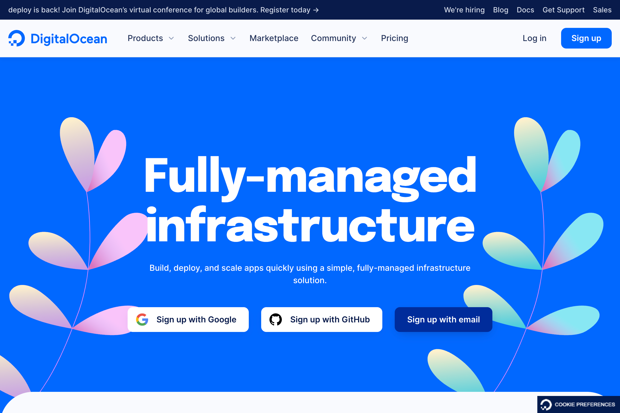 DigitalOcean App Platform landing page