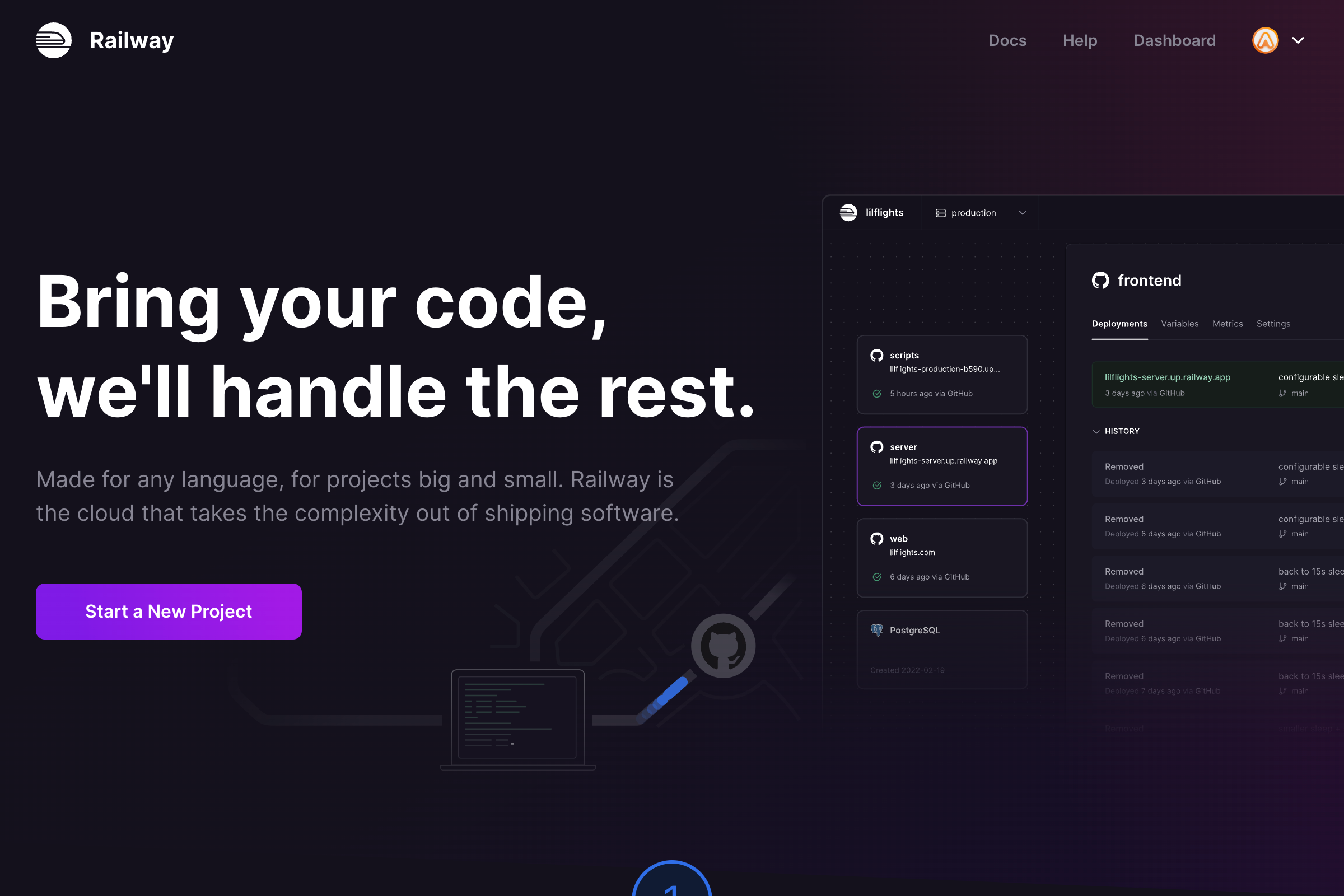 Railway landing page